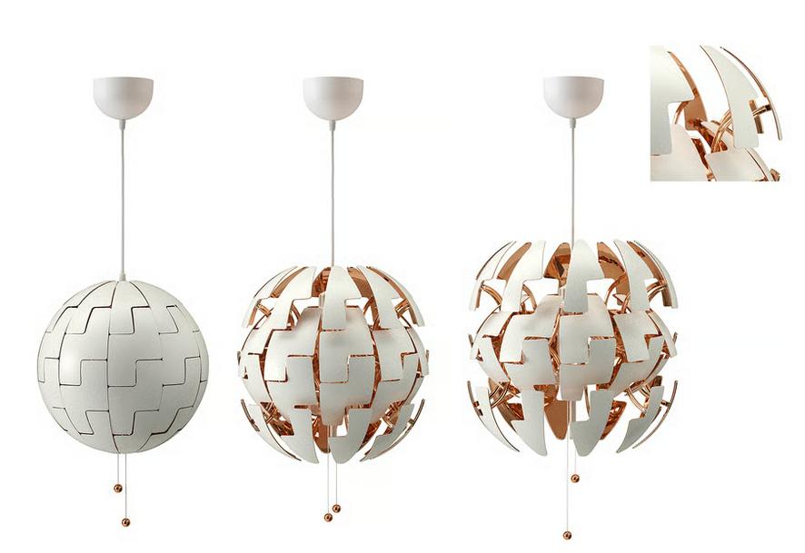 * Design icoon: Ikea PS 2014 scifi globe hanglamp 52cm *, Kunststof, 50 tot 75 cm, Zo goed als nieuw, Ophalen