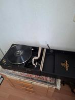 Oude opwind grammafoon 33 toeren +platen, Ophalen, Overige merken