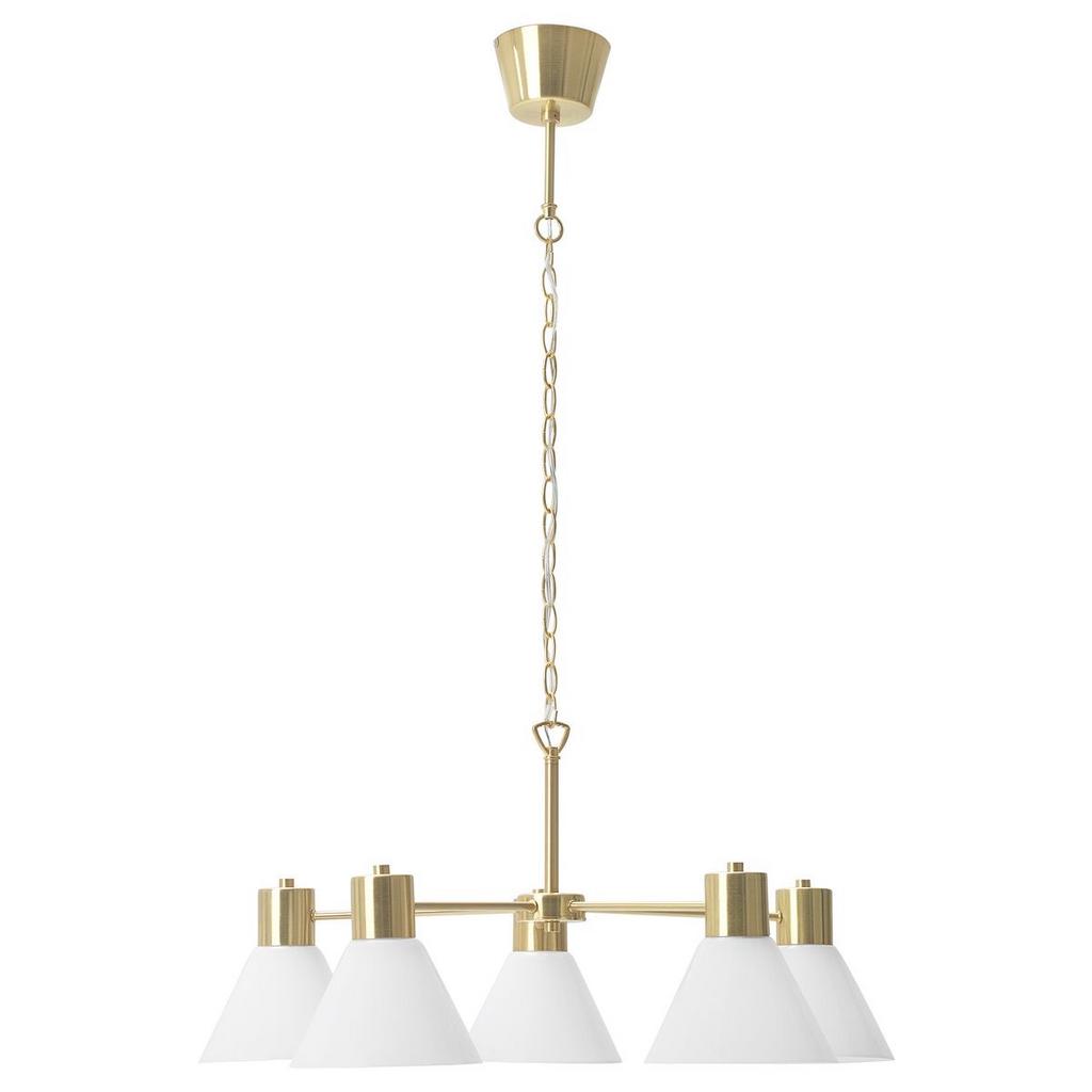 Ikea plafondlamp hanglamp flugbo goud 5 koppen, Ophalen of Verzenden, Zo goed als nieuw, Minder dan 50 cm