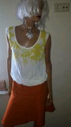 Witte top met geelgroene print van steps maat M zgan, Maat 38/40 (M), Wit, Ophalen of Verzenden, Zo goed als nieuw