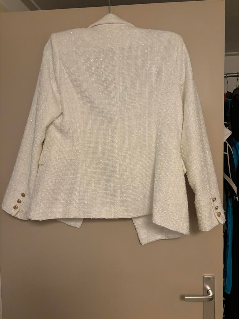 Blazer wit, Ophalen of Verzenden, Zo goed als nieuw, Maat 46/48 (XL) of groter, Wit