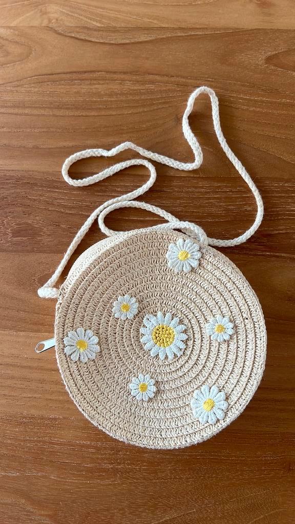 Tasje rond riet met bloemen, Kinderen en Baby's, Kindermode-accessoires, Gebruikt, Ophalen of Verzenden