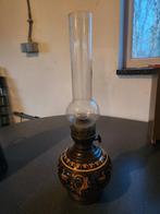 Antieke olielamp met decoratie, Ophalen of Verzenden