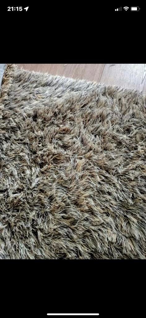 Zacht grijs hoogpolig  tapijt, 200 cm of meer, Ophalen of Verzenden, Zo goed als nieuw, Grijs