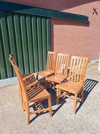 6 teakhouten stoelen, Gebruikt, 6 zitplaatsen, Ophalen of Verzenden, Stoel