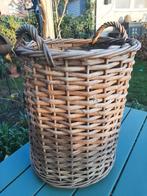 Grote rieten mand, Ophalen, Gebruikt, Mand, Rond