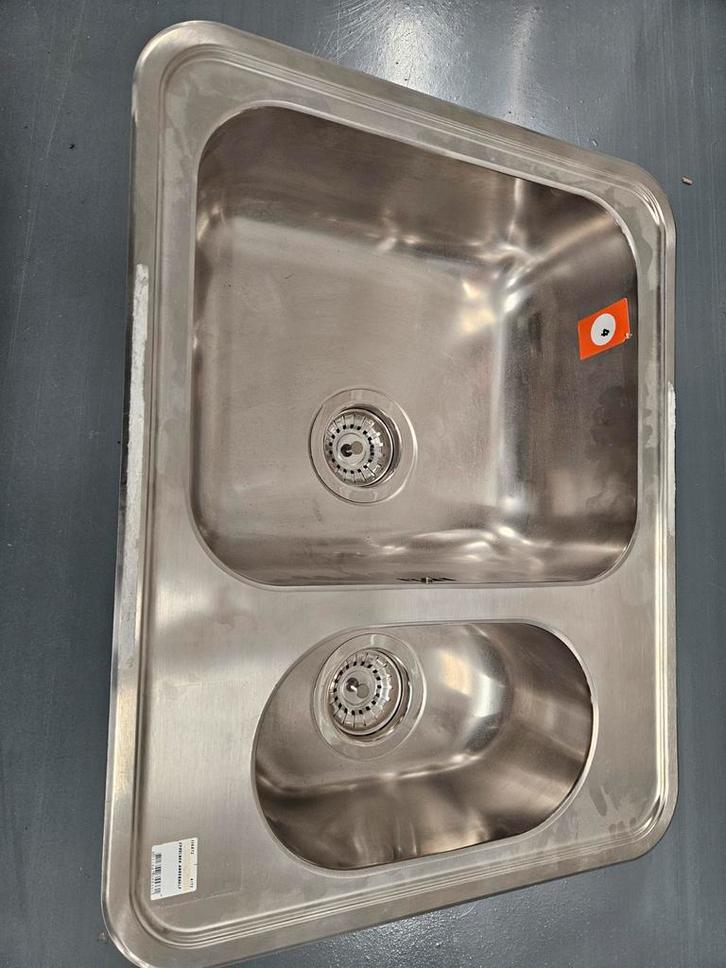 Nieuwe dubbele spoelbak RVS, Huis en Inrichting, Keuken | Complete keukens, Ophalen of Verzenden