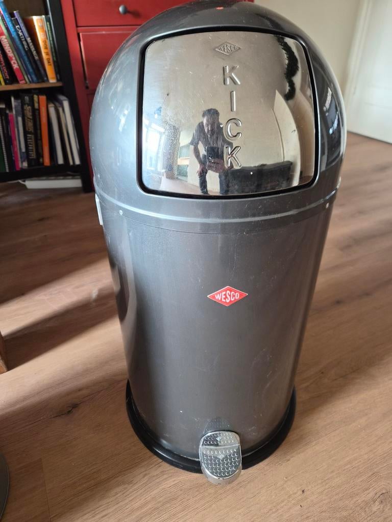 Wesco Kickmaster Pedaalemmer - Grijs - 33 Liter, Gebruikt, Met pedaal, Ophalen of Verzenden, 30 tot 40 liter