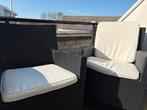 Wicker tuinset Bellagio 4 stoelen antraciet met kussens, Ophalen, 4 zitplaatsen, Gebruikt, Wicker