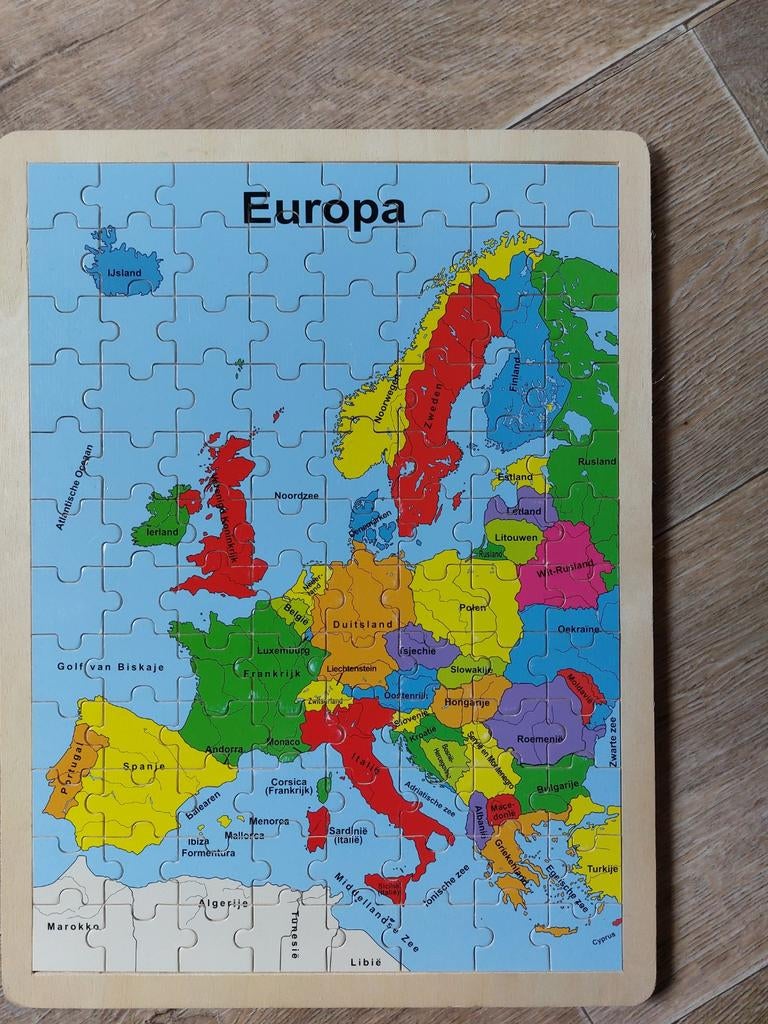 Houten puzzel Europa, Ophalen of Verzenden, 10 tot 50 stukjes, Zo goed als nieuw