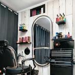 Barber stoel + Spiegel + werkkast, Ophalen of Verzenden