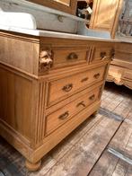 Landelijk Frans eiken kast commode ladekast met spiegel, Antiek en Kunst, Ophalen