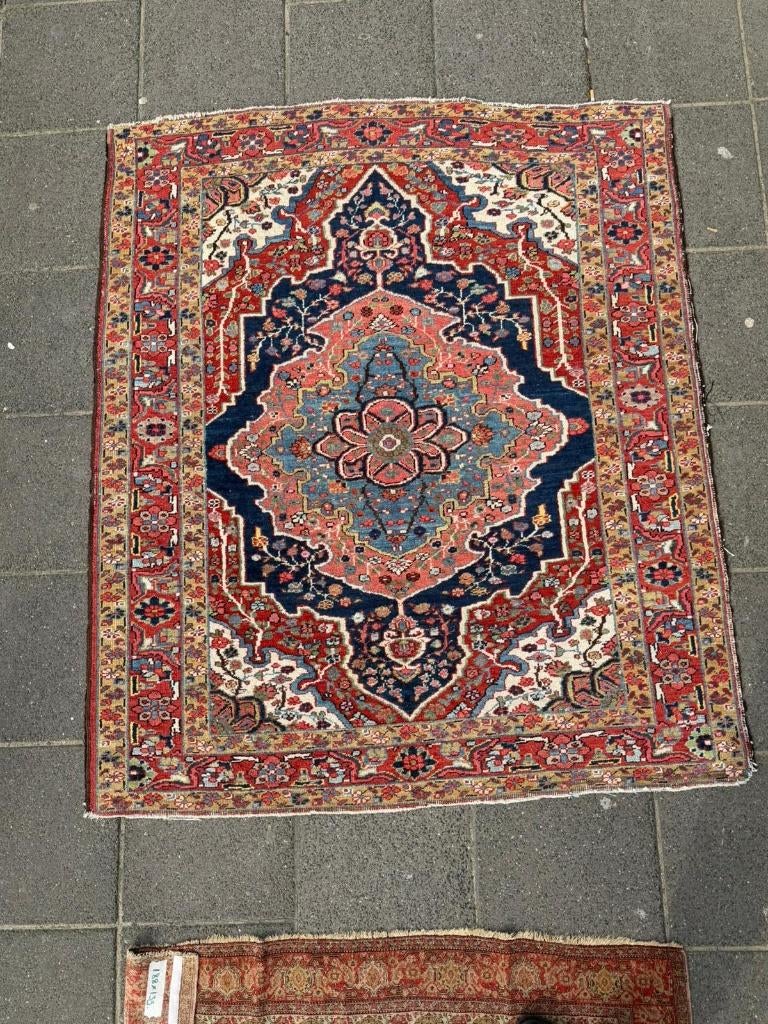 Vintage Perzisch tapijt Heriz ( Oosters Rug ) 170 x 150 cm, Wool, Gebruikt, Ophalen of Verzenden, NA