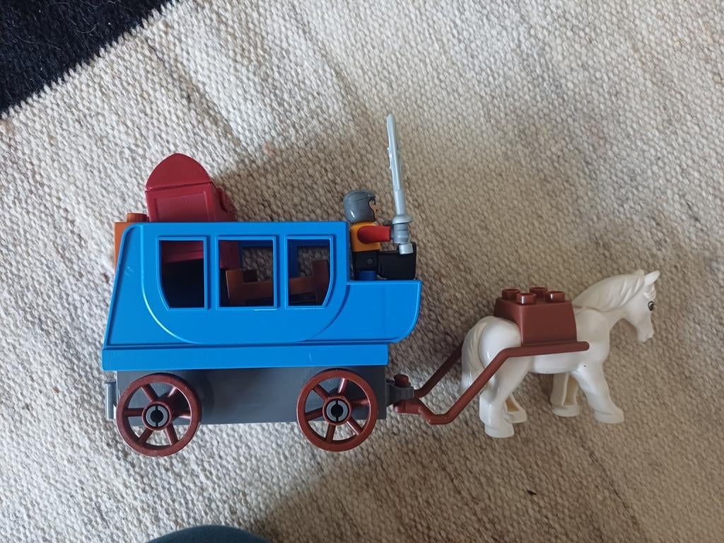 Duplo postkoets met ridder en onderdelen, Ophalen of Verzenden, Gebruikt