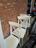 2 witte houten stoelen, Ikea Rosentorp., Huis en Inrichting, Stoelen, Ophalen, Gebruikt, Wit
