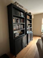 Zwarte boekenkasten 2 stuks, Ophalen, Met deur(en), 200 cm of meer, Eikenhout