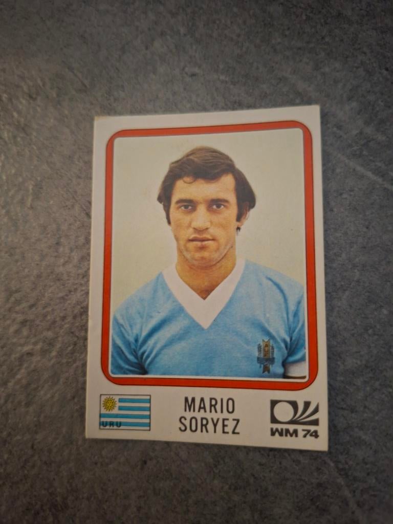Panini sticker WK 74 München. Speler Mario Soryez Uruguay., Verzenden, Zo goed als nieuw, Sticker