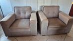 Gratis op te halen  twee taupekleurige fauteuils, Ophalen, Gebruikt, 75 tot 100 cm, 75 tot 100 cm