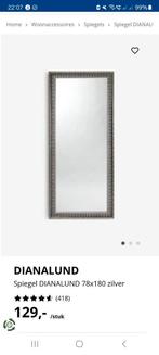 Mooie zilver/zwart kleurige spiegel in goede staat, Ophalen, Zo goed als nieuw, 150 tot 200 cm, Rechthoekig