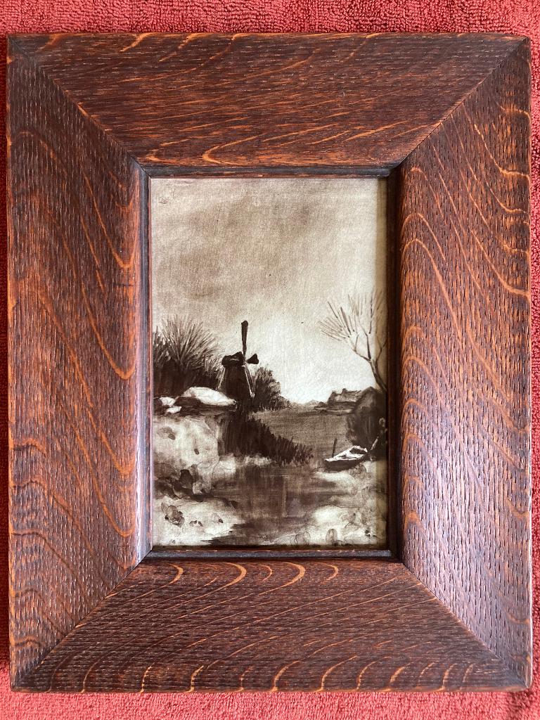 Antieke tegel Holland Mijnlieff Molen in landschapje., Antiek en Kunst, Ophalen of Verzenden