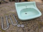 Groene vintage wasbak, Doe-het-zelf en Verbouw, Sanitair, Ophalen, Gebruikt, Steen, Wastafel