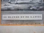 Kopergravure: DE BLINDE EN DE LAMME fabel ca.1780, Ophalen of Verzenden