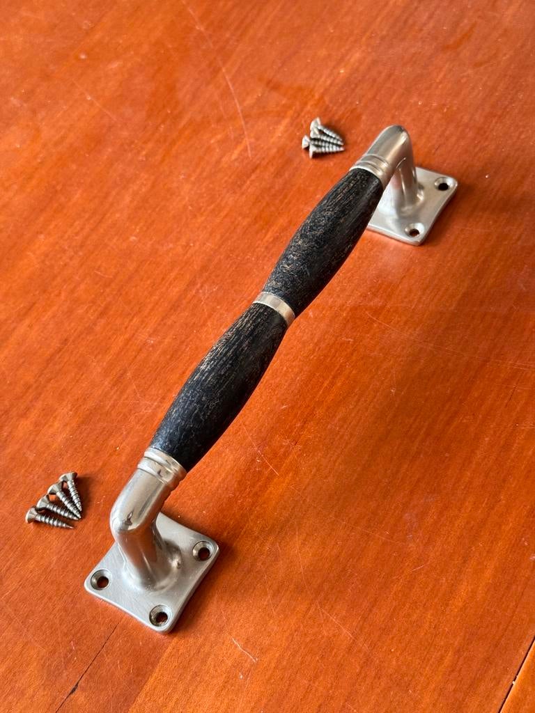 Jaren 30 deurgreep dubbel - voor schuifdeuren of luiken, Ophalen of Verzenden, Gebruikt