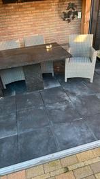 Tafel en 6 stoelen, Tuin en Terras, Ophalen, Gebruikt, Eettafel, 6 zitplaatsen