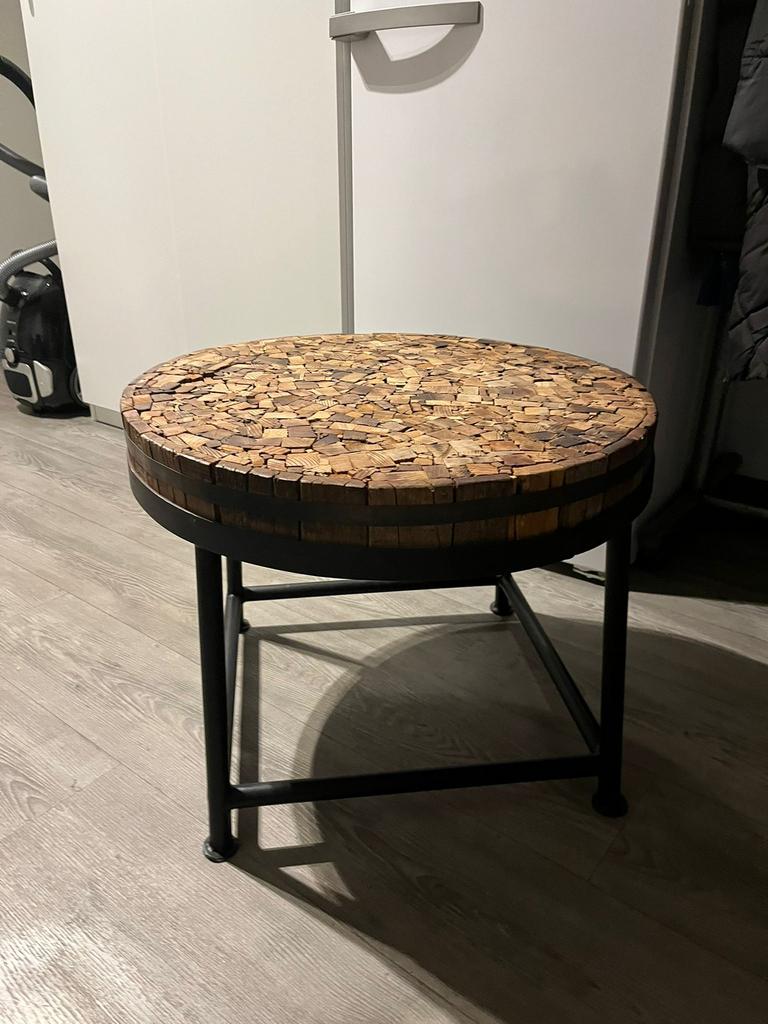 Ronde teak tafel, Huis en Inrichting, Ophalen, Zo goed als nieuw, Hout