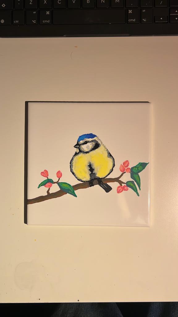 Keramiek tegeltje met vogel, Antiek en Kunst, Ophalen of Verzenden