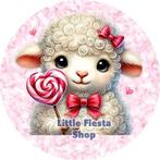 L1626 ouwel schaapje 20x4,7cm eetbare cupcake rondjes vers, Ophalen of Verzenden, Nieuw, Cupcakes, Versiering