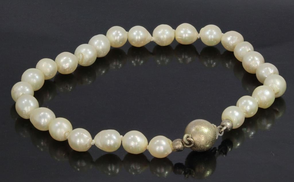 Parel armband 14k gouden bol slot dames vintage retro