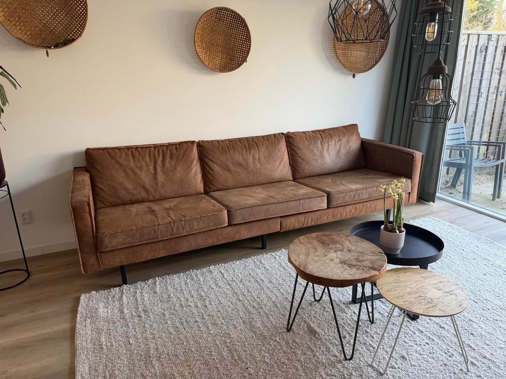 Rodeo 3-zits bank Recycle leer - Modern & Stoer, Ophalen, 250 tot 300 cm, Gebruikt, Driepersoons