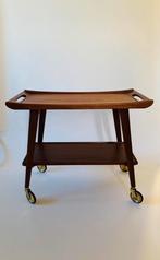 Vintage teak keukentrolley, barcart, teak serveerwagen, Huis en Inrichting, Tafels | Sidetables, .., 50 tot 100 cm, Teakhout, Vintage midcentury teak