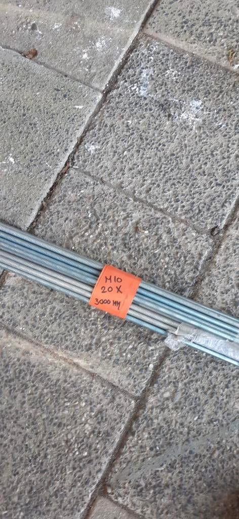 NIEUW draadeind M10 x 3000mm 20 stuks, Doe-het-zelf en Verbouw, Ophalen, Nieuw, Bouten of Moeren