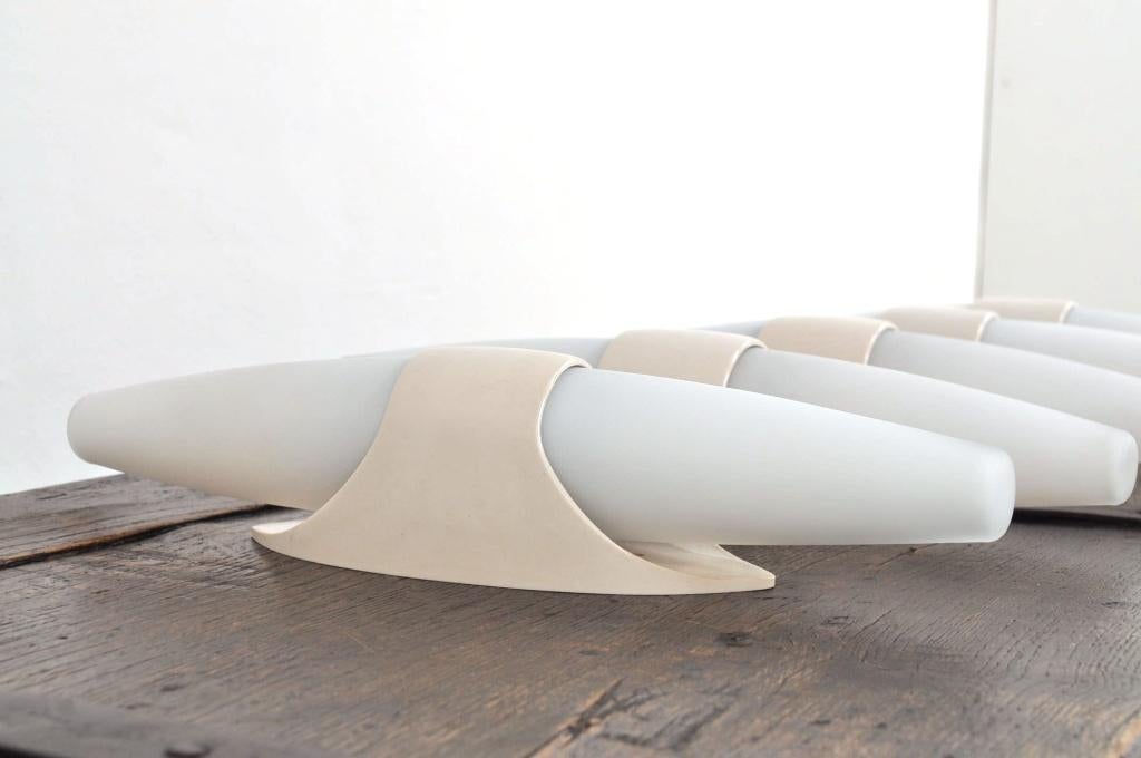 Vintage wandlampen Bo-Niko opaline glas bakeliet jaren 60, Ophalen of Verzenden, Gebruikt, Glas