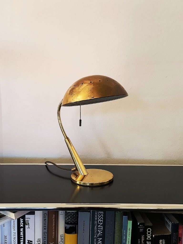 Hillebrand Brass Table Lamp, Mid-Century Design Paavo Tynell, Ophalen of Verzenden