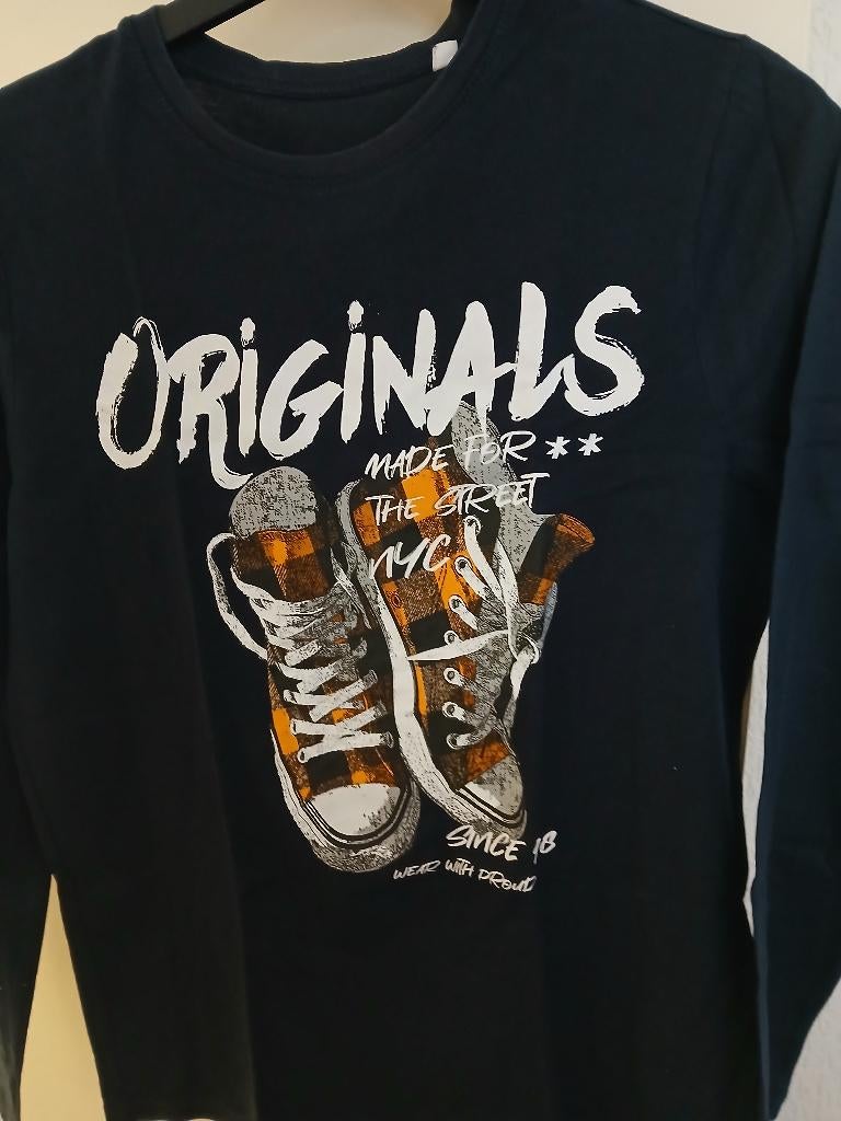 langarm truitje met schoenen erop maat158/164, Kinderen en Baby's, Kinderkleding | Maat 158, Ophalen of Verzenden, Zo goed als nieuw