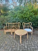 Rotan balkonset IKEA – bank, stoel en tafel, Tuin en Terras, Ophalen, Gebruikt, Rotan