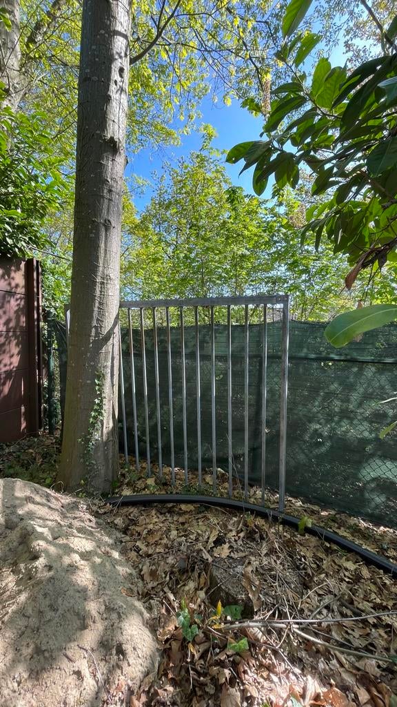 Heras tuinpoort gegalvaniseerd  245 x 198 hoog Gebruikt, Tuin en Terras, Tuinhekken en Hekwerk, Ophalen, Gebruikt, IJzer