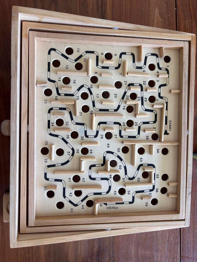 Houten Labyrint Spel - Balans en Behendigheid, Ophalen of Verzenden, Minder dan 500 stukjes, Zo goed als nieuw, Overige typen