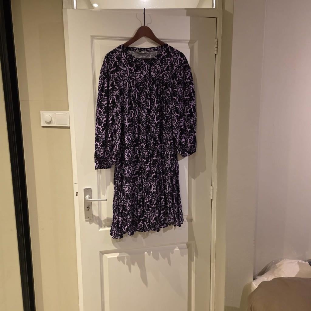 Miljuschka by Wehkamp jurk – paars/zwart – maat 48, Paars, Maat 46/48 (XL) of groter, Ophalen of Verzenden, Knielengte