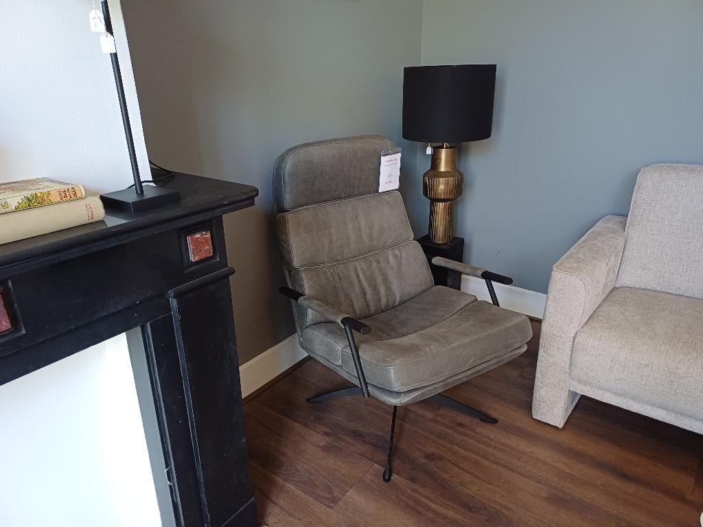 Draaifauteuil Sven rundleder grijs Inno Living, Ophalen, O, O, O
