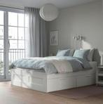 Mooie Ikea Brimnes bed,lattenbodems,perfect matras 140x200, Huis en Inrichting, Slaapkamer | Bedden, Wit, Tweepersoons, Zo goed als nieuw