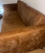Comfortabele bruine leren bank - 2-zits, Gebruikt, 150 tot 200 cm, Tweepersoons, Ophalen of Verzenden