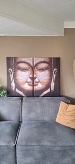 Boeddha 2-luik schilderij - 60x90 cm, Ophalen, Zo goed als nieuw