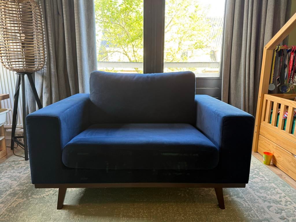Wehkamp Loveseat Torino - Donkerblauw, Ophalen, Gebruikt, Tweepersoons, 75 tot 100 cm