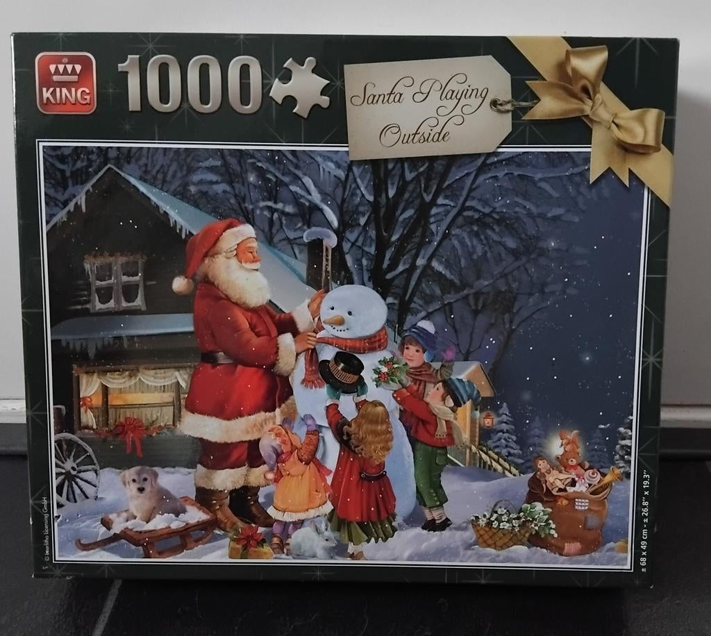 King Legpuzzel 1000 stukjes - Kerst, Ophalen, 500 t/m 1500 stukjes, Zo goed als nieuw, Legpuzzel
