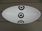 Wit zwarte ovale schaal, Porselein of Keramiek, Schaal, Ophalen of Verzenden, Zo goed als nieuw