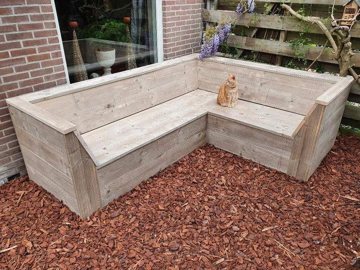 Unieke kwaliteit loungebank van steigerhout elke maat/vorm, Tuin en Terras, Tuinstoelen, Nieuw, Hout, Ophalen